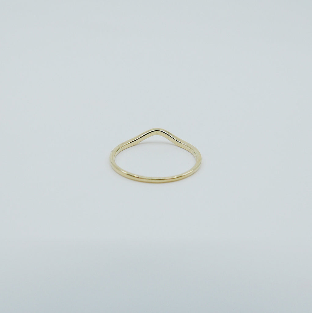 Plume Arc Diamond Ring, 14k gold nesting ring, stacking ring, wedding band, thin delicate dainty ring, thin band, hand engraved gold ring