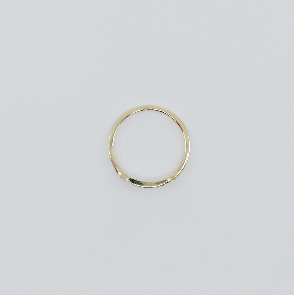 Ms. Goodbar LIGHT acrostic ring, 14k stacking ring, Light Blue Topaz, Iolite, Garnet, Hessontie Garnet, and Tsavorite ring, Five stone ring