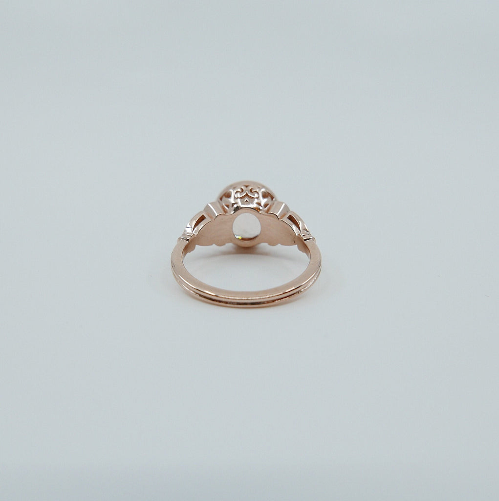 Sofia morganite & diamond statement ring, 14k gold morganite ring, engagement ring for alternative bride, alternative bridal morganite ring