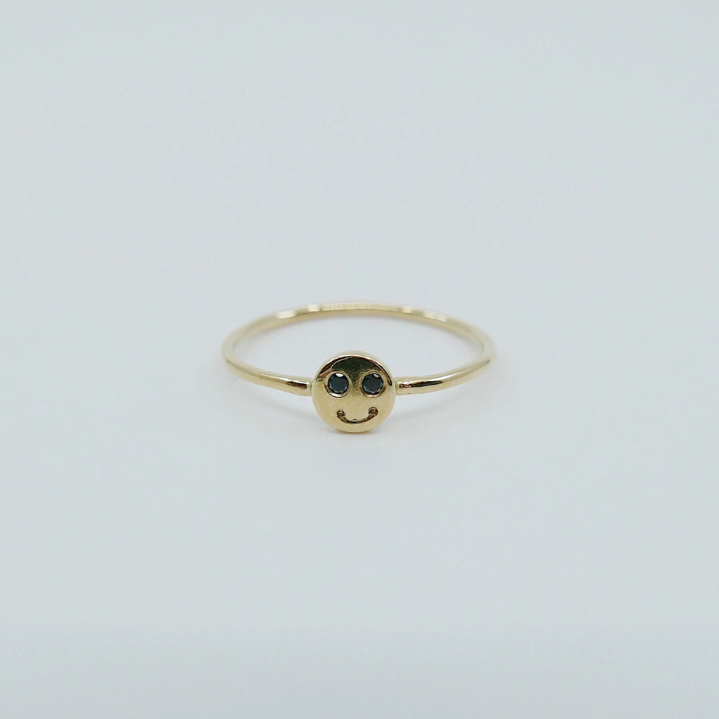 Happy face ring, Smiley ring, 14k gold emoji ring, face ring, smile ring, cute ring, smiley face ring, emoji ring