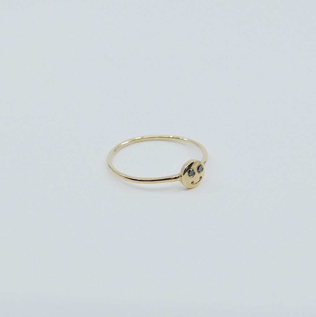 Happy face ring, Smiley ring, 14k gold emoji ring, face ring, smile ring, cute ring, smiley face ring, emoji ring