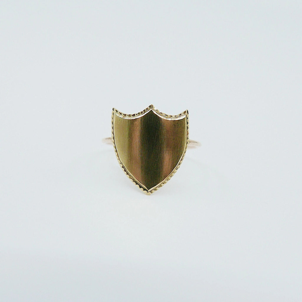 Shield Ring, 14k Monogramed ring, Shield ring, Customizable ring, personalized ring, 14k gold monogram ring, monogrammable ring
