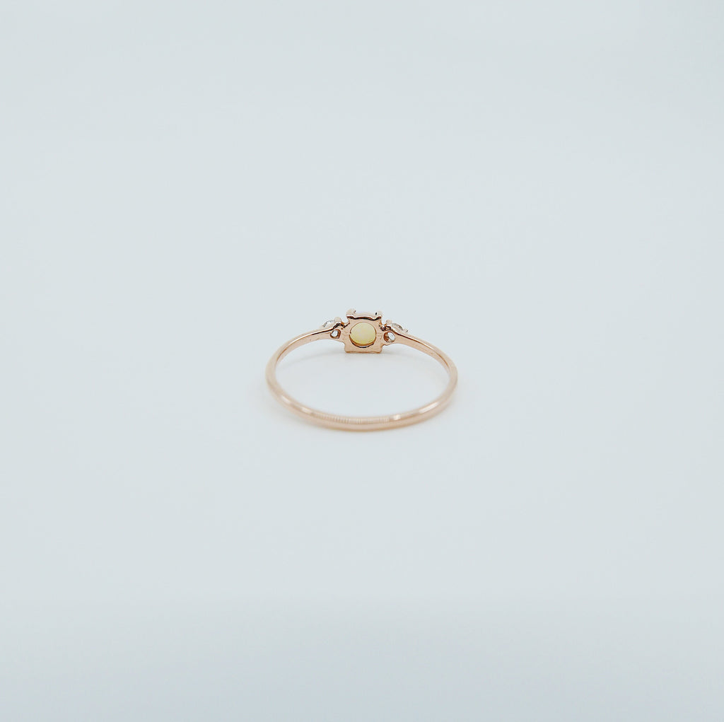 Penny Opal three stone ring, three stone ring, opal and aquamarine ring, 14k gold opal ring, 3 stone opal ring