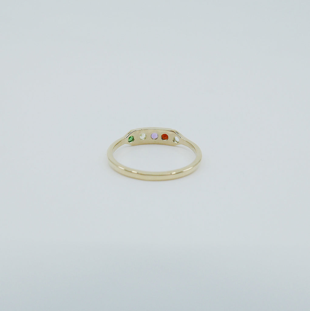 Ms. Goodbar AGAPE acrostic ring, 14k stacking ring, Aquamarine, Garnet, Amethyst, Peridot, and Emerald ring, engagement ring, acrostic ring