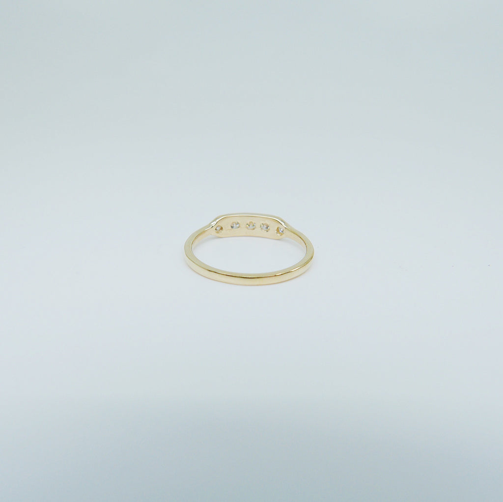 Ms. Goodbar Diamond ring, 14k Stacking ring, Diamond ring, Five stone ring, Diamond Bar ring, Dainty band, Vintage Inspired ring