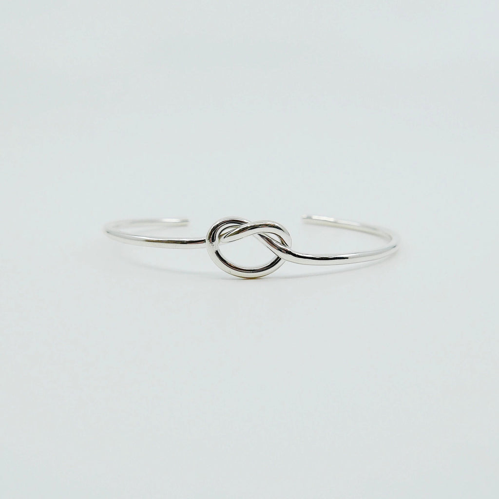 Love Knot Cuff, Knot Bracelet, Sterling Silver Forget Me Knot Cuff, knot bangle, love knot bangle