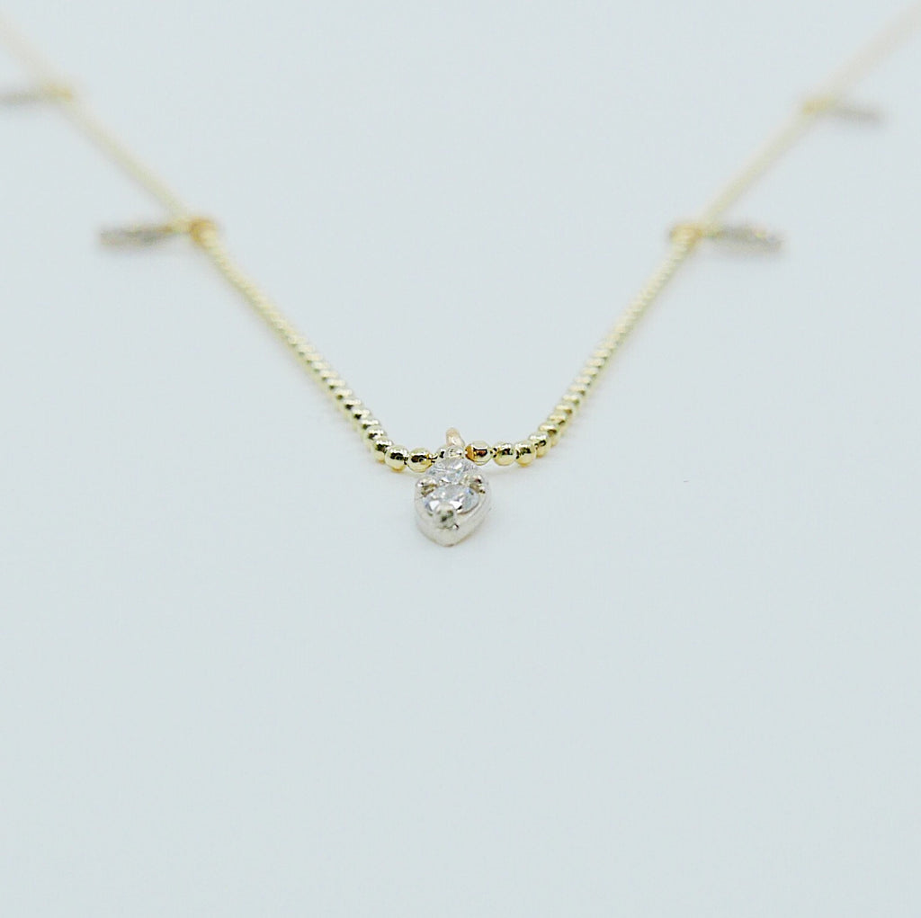 Deja Vu Diamond Necklace, Diamond Necklace, Double Diamond Necklace, 14k Gold Diamond Necklace, Dainty Diamond Necklace, Dainty 14k Gold