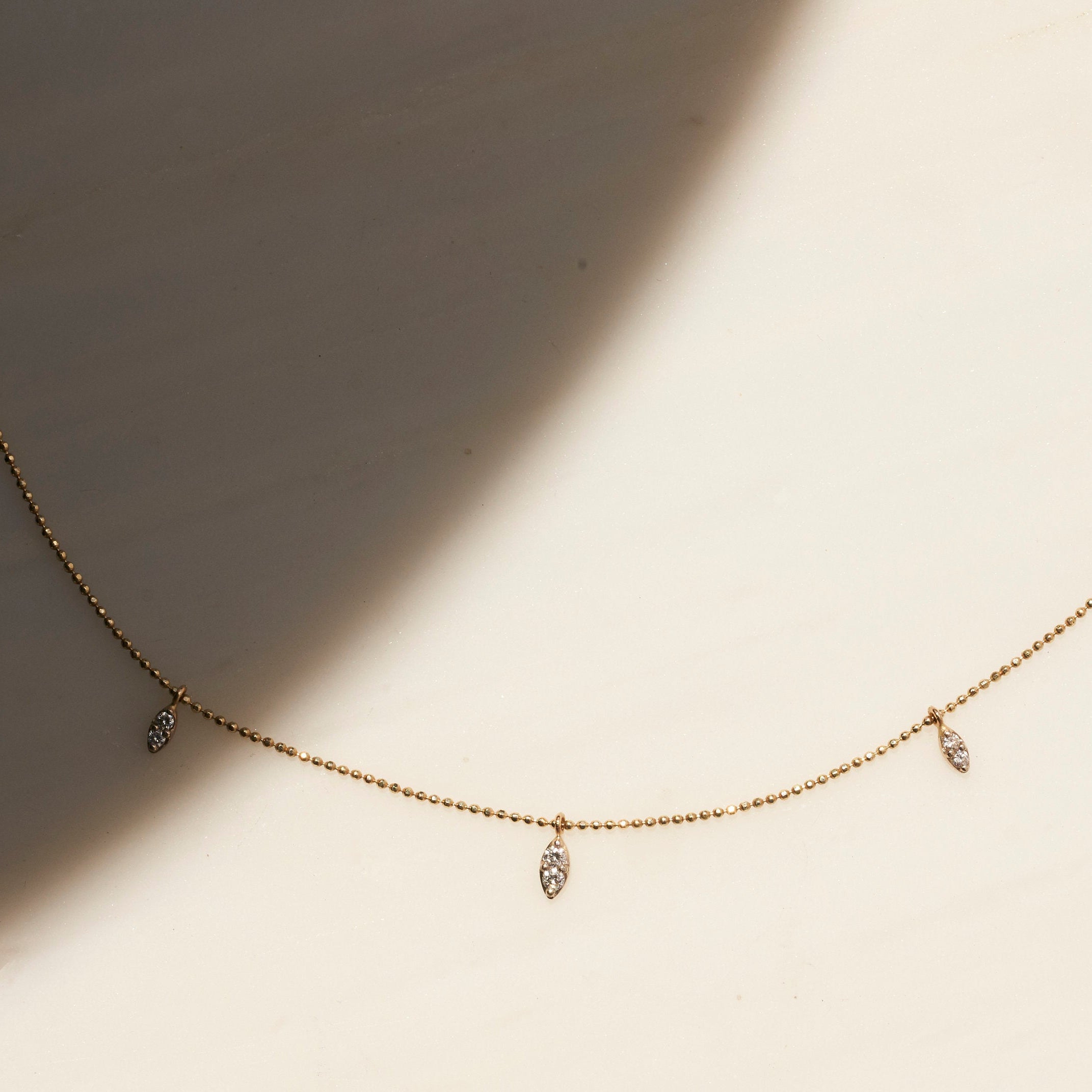 Deja Vu Diamond Necklace, Diamond Necklace, Double Diamond Necklace, 14k Gold Diamond Necklace, Dainty Diamond Necklace, Dainty 14k Gold