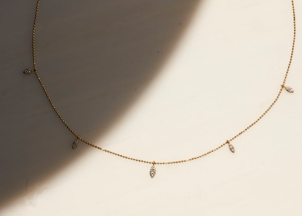 Deja Vu Diamond Necklace, Diamond Necklace, Double Diamond Necklace, 14k Gold Diamond Necklace, Dainty Diamond Necklace, Dainty 14k Gold