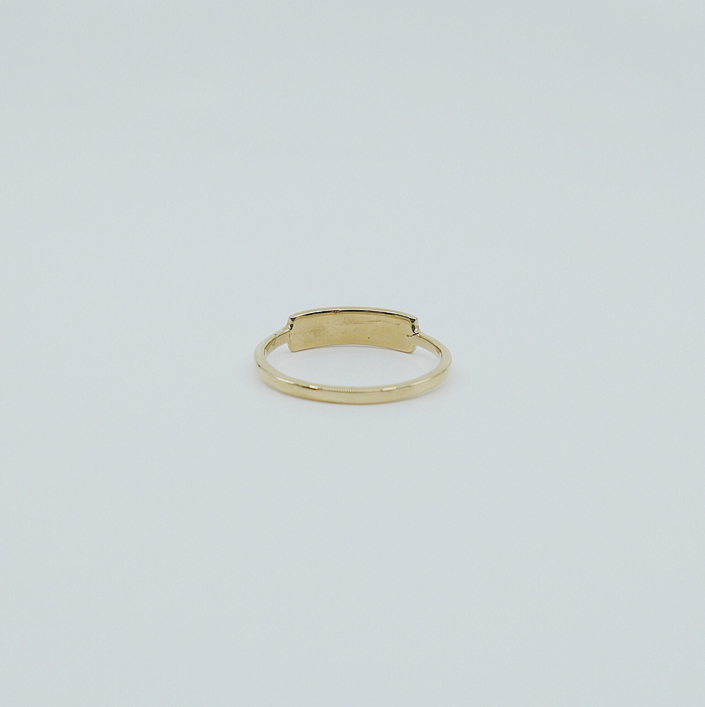 Slim ID Ring Medium, personalized ring, bar ring, customizable ring, 14k gold personalized ring, 14k gold bar ring
