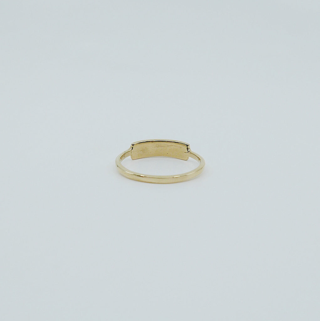 Slim ID Ring Medium, personalized ring, bar ring, customizable ring, 14k gold personalized ring, 14k gold bar ring