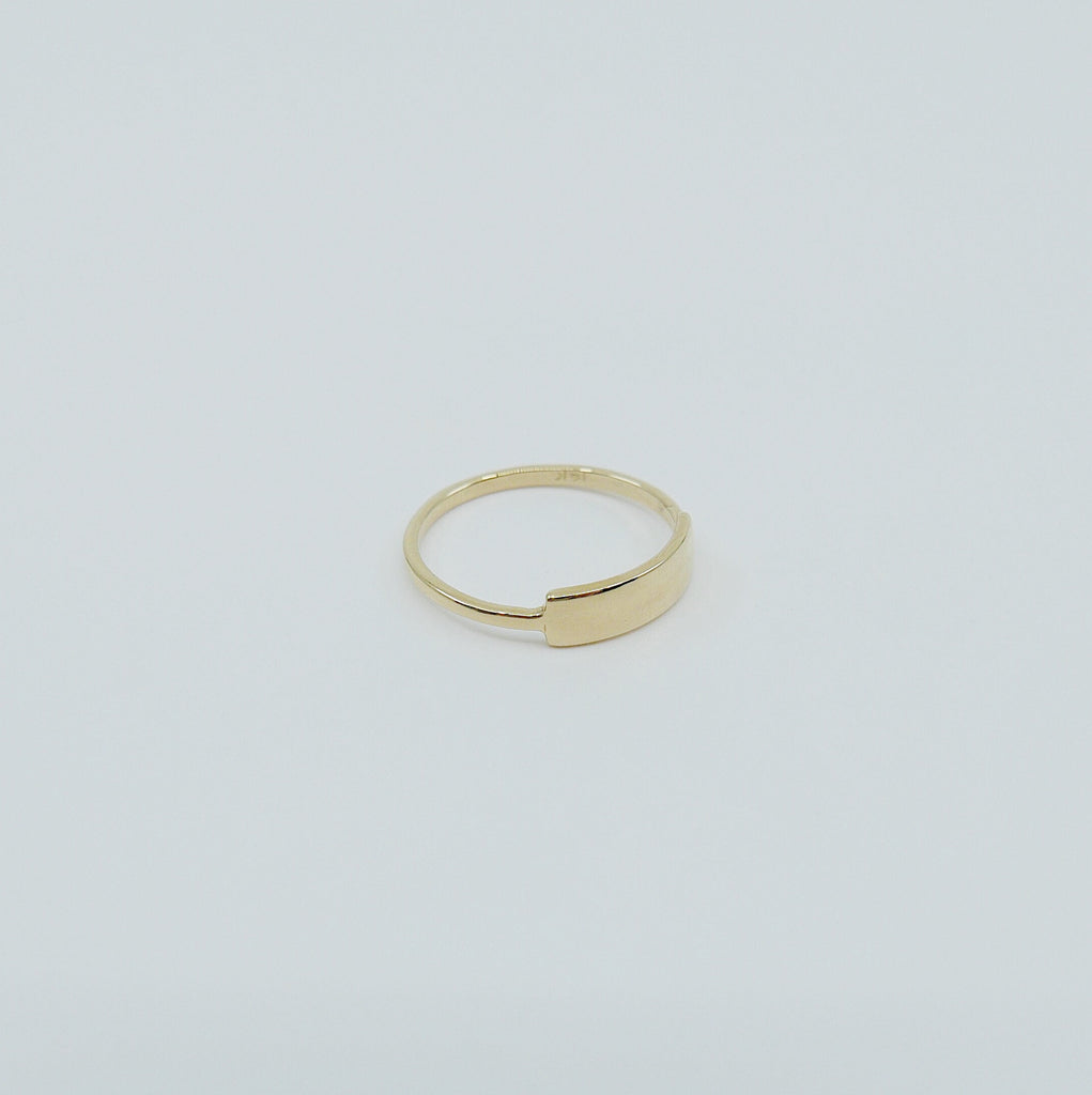 Slim ID Ring Medium, personalized ring, bar ring, customizable ring, 14k gold personalized ring, 14k gold bar ring