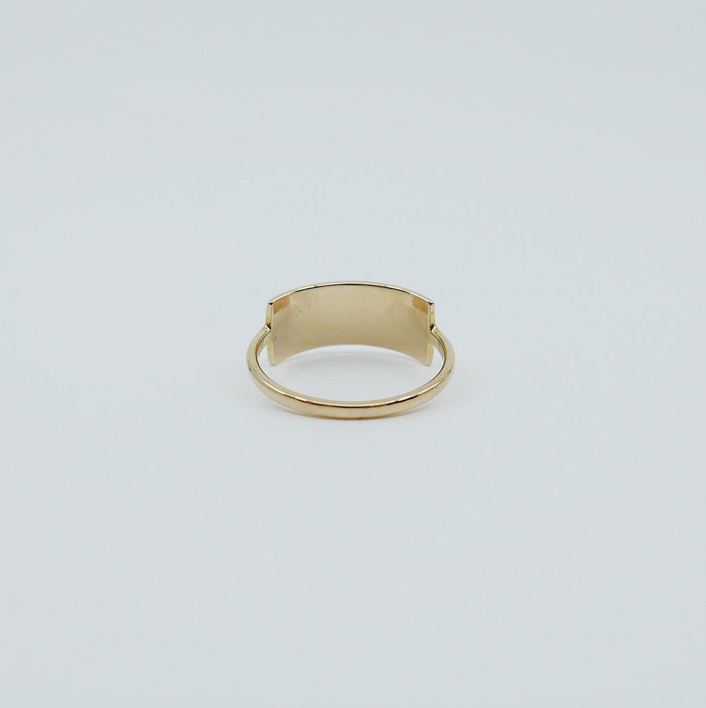 Slim ID Ring Large, personalized ring, bar ring, customizable ring, 14k gold personalized ring, 14k gold bar ring