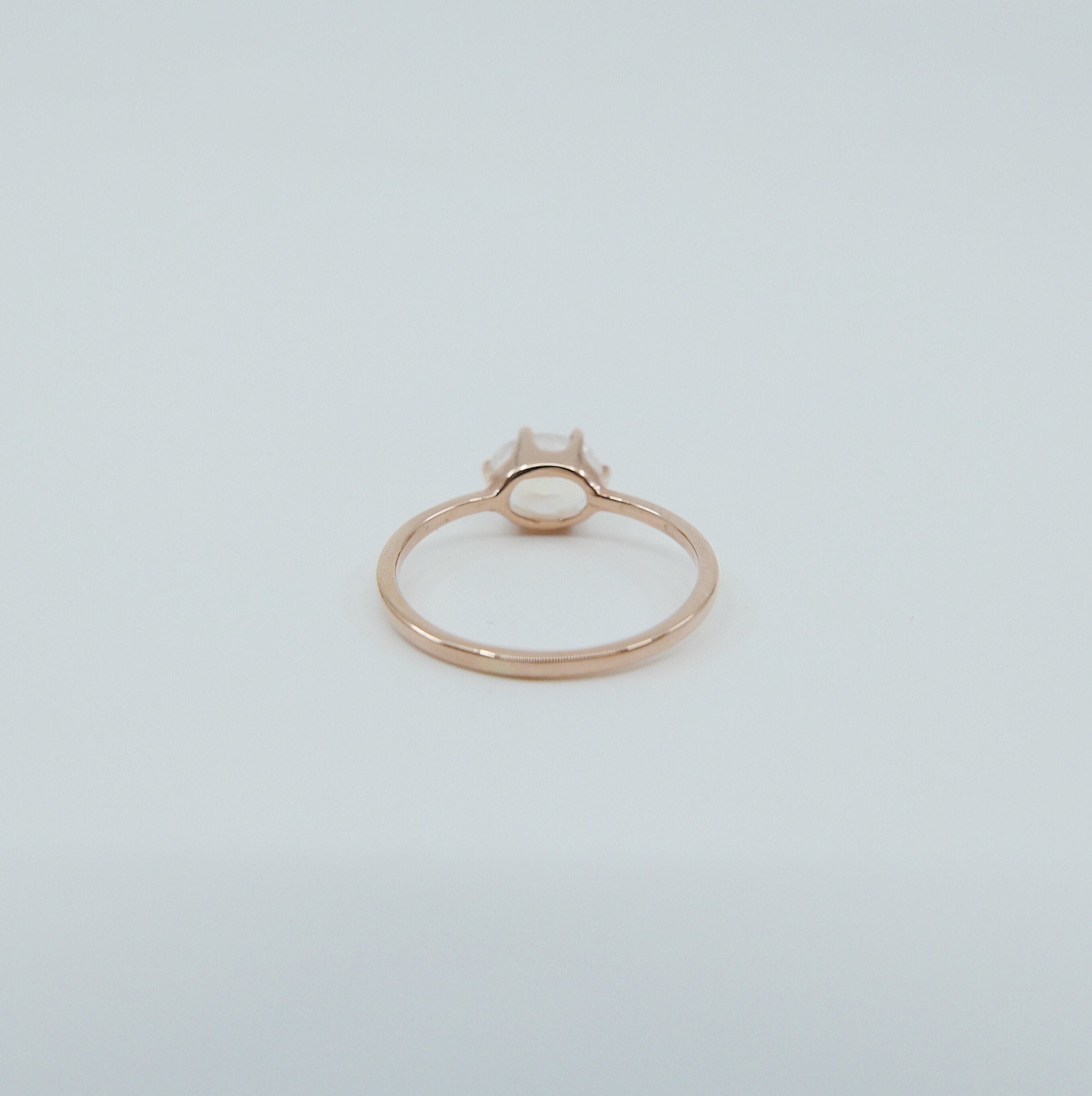 Margaux Moonstone Ring, rainbow Moonstone ring, gold solitaire ring, oval moonstone ring, 14k gold simple prong ring