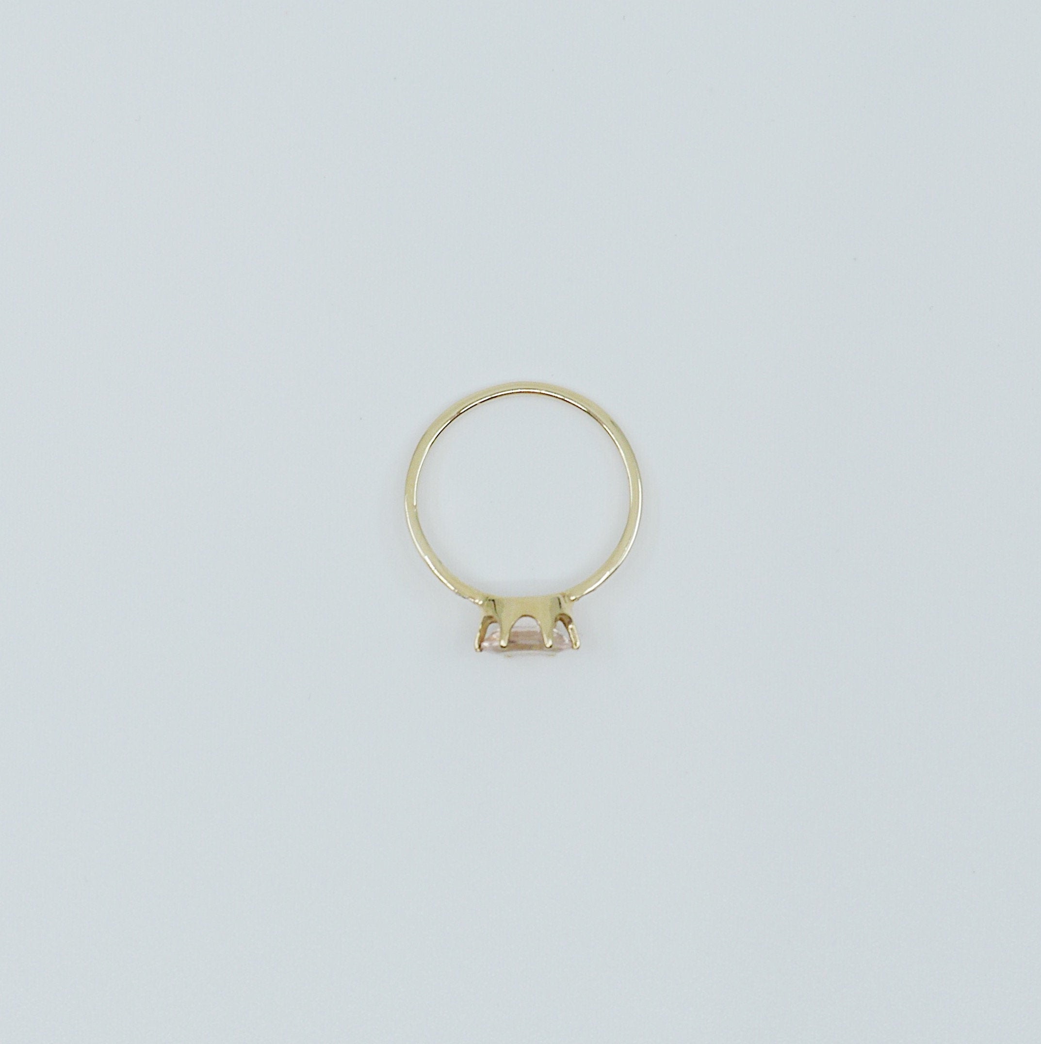 Margaux Morganite and Diamond Ring, Morganite ring, gold solitaire ring, oval morganite ring, 14k gold simple prong ring
