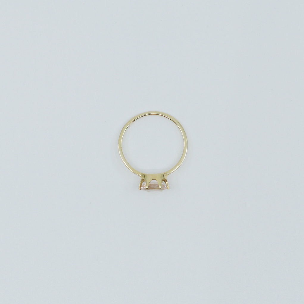 Margaux Morganite and Diamond Ring, Morganite ring, gold solitaire ring, oval morganite ring, 14k gold simple prong ring