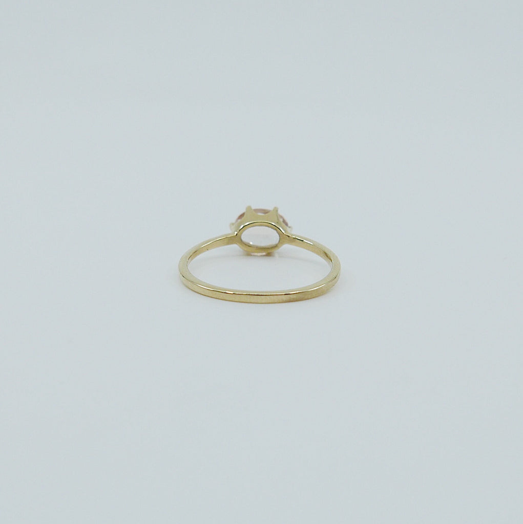 Margaux Morganite and Diamond Ring, Morganite ring, gold solitaire ring, oval morganite ring, 14k gold simple prong ring