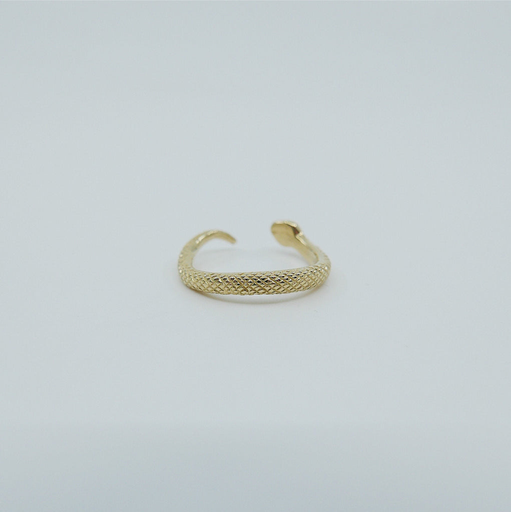 Snake wrap open ring, solid gold Snake cuff ring, gold snake ring, snake band, snake open ring, 14k gold snake band