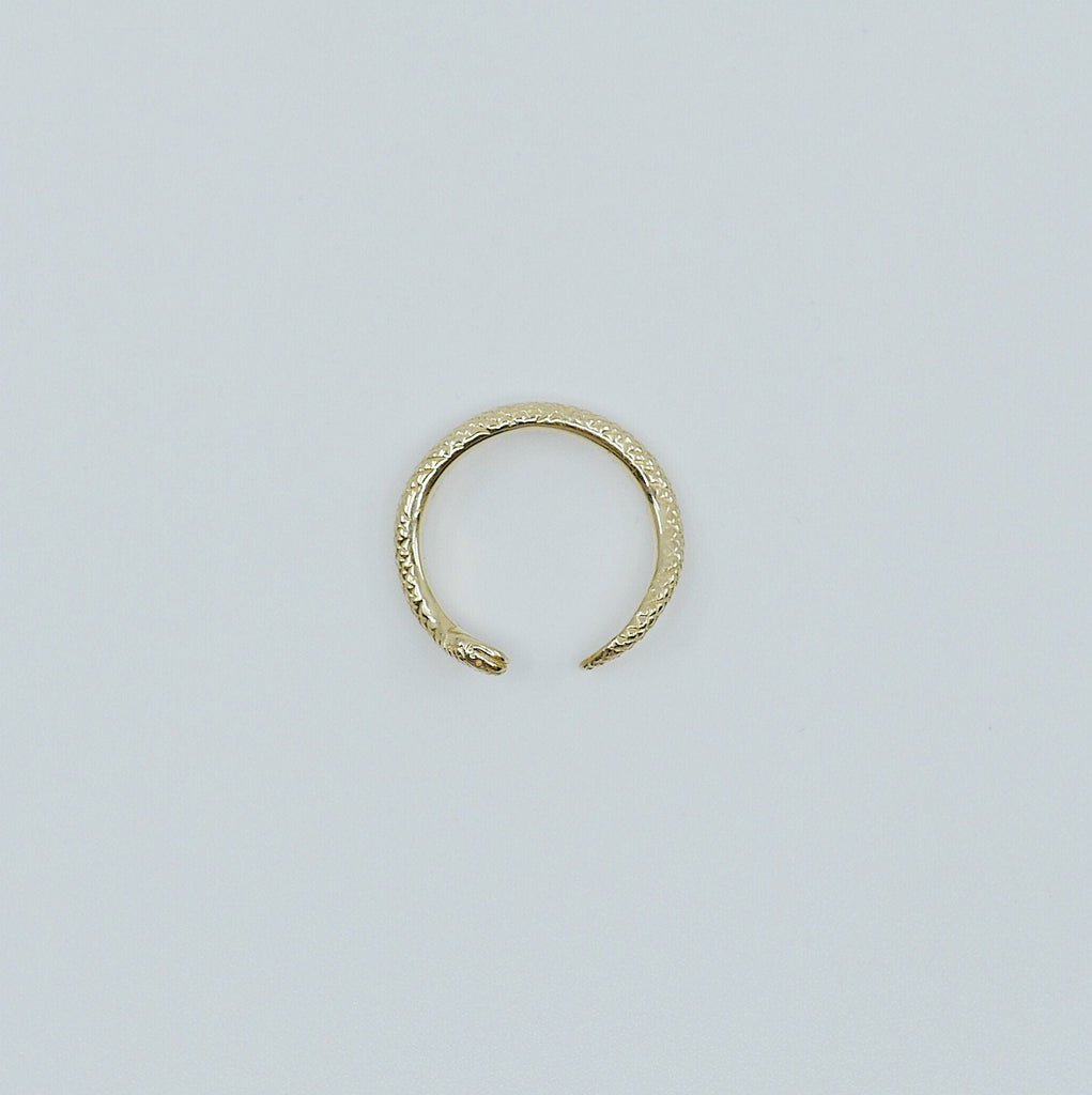 Snake wrap open ring, solid gold Snake cuff ring, gold snake ring, snake band, snake open ring, 14k gold snake band
