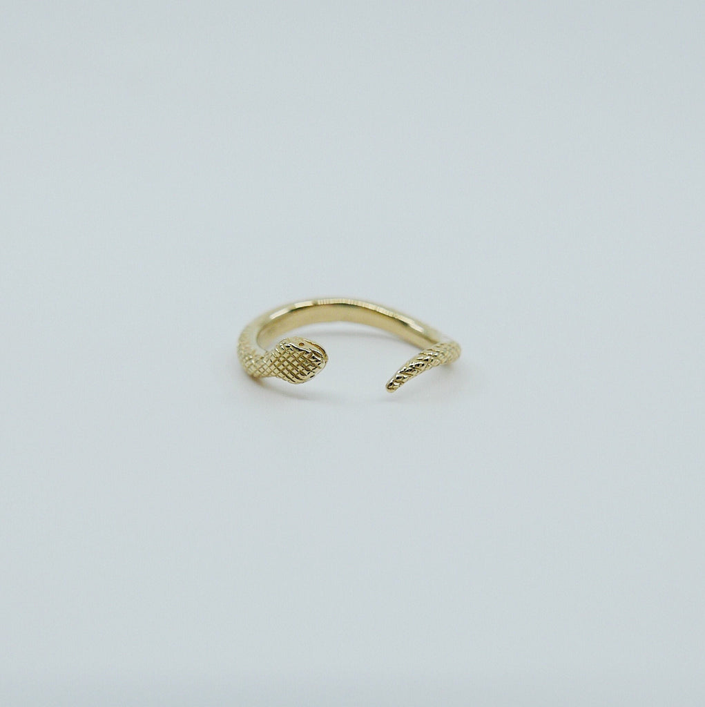 Snake wrap open ring, solid gold Snake cuff ring, gold snake ring, snake band, snake open ring, 14k gold snake band
