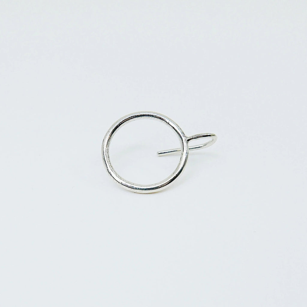 Open Hoop Earring, Open Hoop Sterling Silver Earring, Silver Hoop, Fish Hook Open Hoop Earring