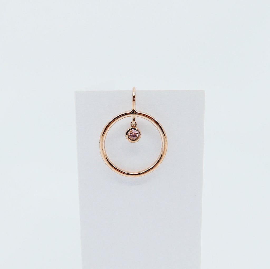 Open Hoop Pink Tourmaline Earring, Open Hoop 14k Gold Earring, Tourmaline Hoop, Fish Hook Open Hoop Earring