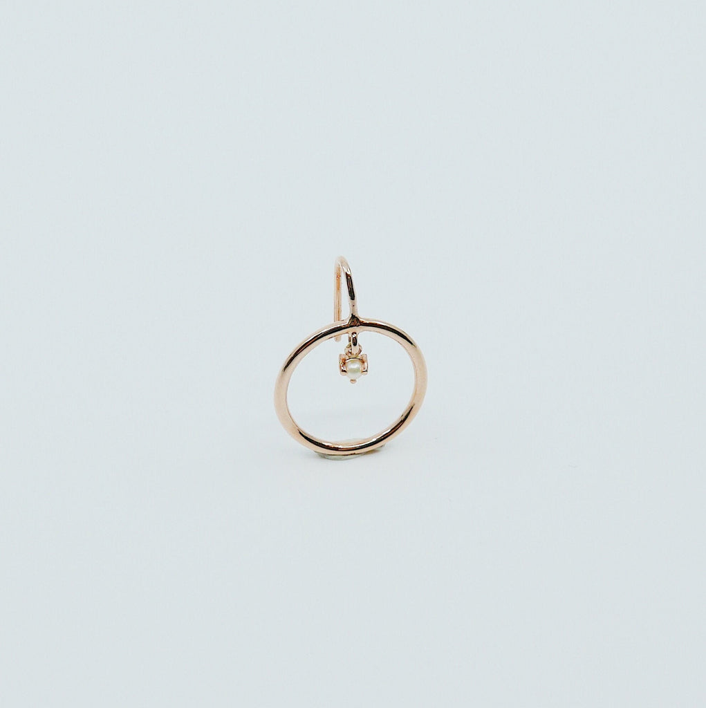 Open Hoop Pearl Set Earring, Open Hoop 14k Gold Earring, Pearl Hoop, Fish Hook Open Hoop Earring