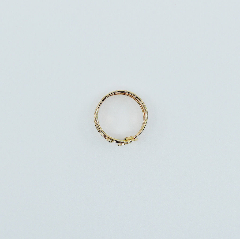 Large Crescent Moon with Diamond Stacking Ring, stacking ring set, gold crescent moon and diamond ring, crecent moon diamond stacking ring