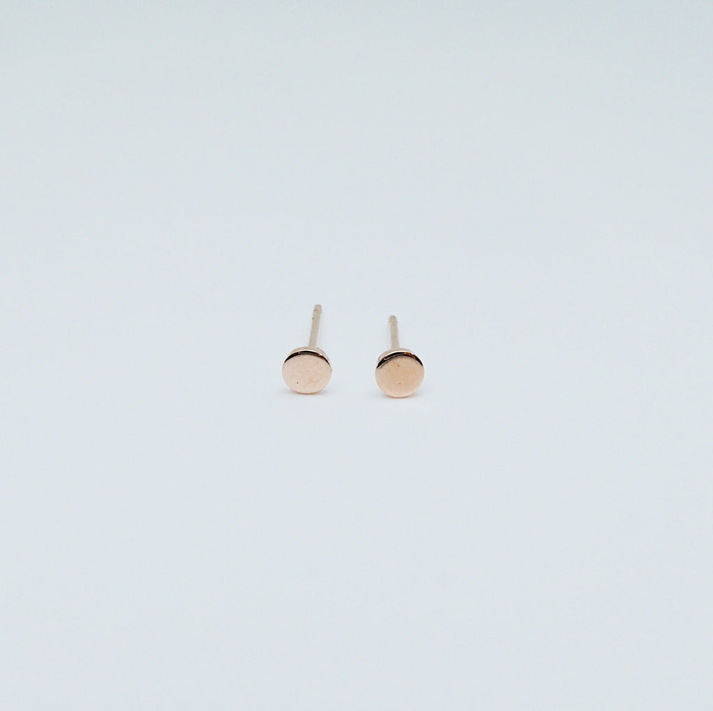 Dot Stud Earrings Small, 14k Gold Dot Stud Earrings, 14k Gold Post Earrings, Disc Stud Earrings