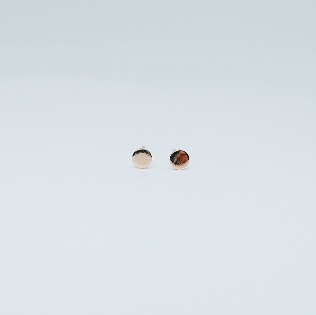 Dot Stud Earrings Small, 14k Gold Dot Stud Earrings, 14k Gold Post Earrings, Disc Stud Earrings