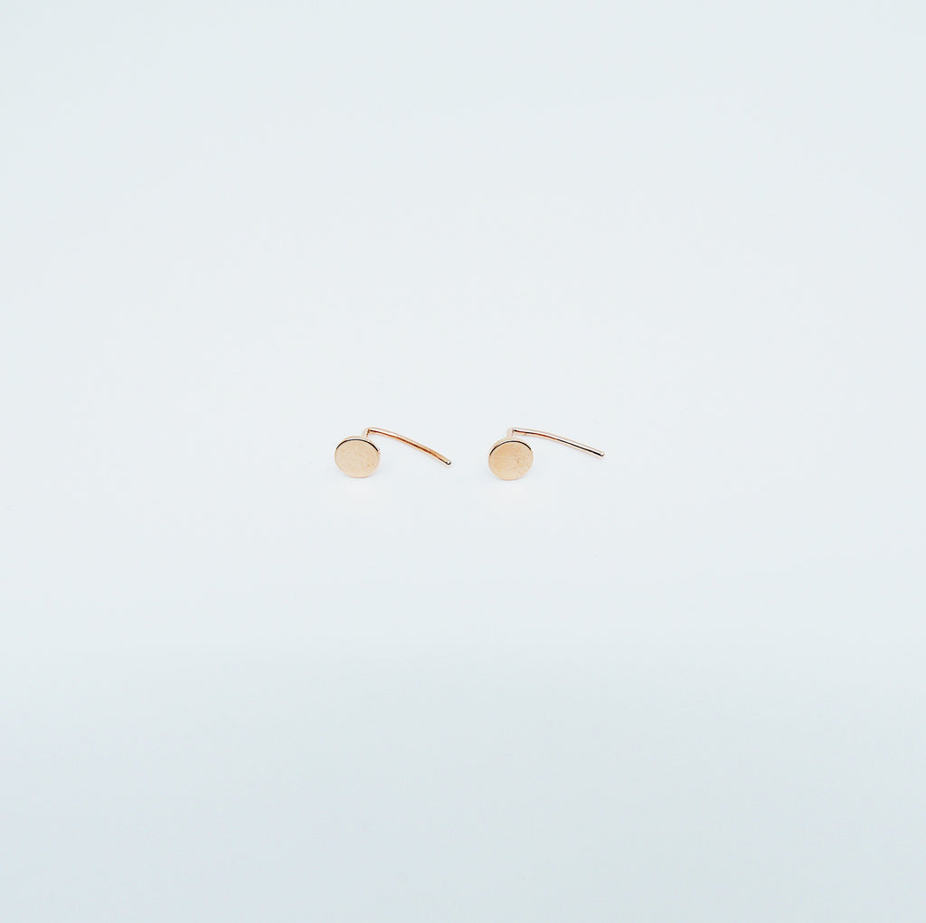 Dot Hook Earring Small, 14k Gold Dot Hook Earring, 14k Gold Hook Earring, Disc Hook Earring
