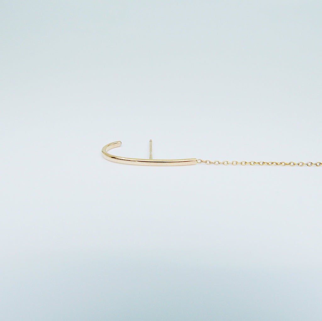 Long Chain Ear Cuff Earring, Sterling Silver Long Chain Earring, Gold Filled Long Chain Earring, Gold Filled Ear Cuff