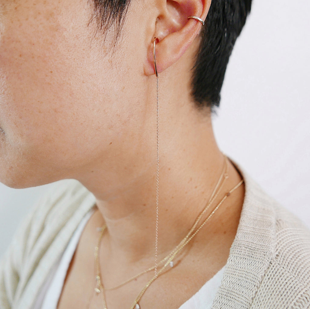 Long Chain Ear Cuff Earring