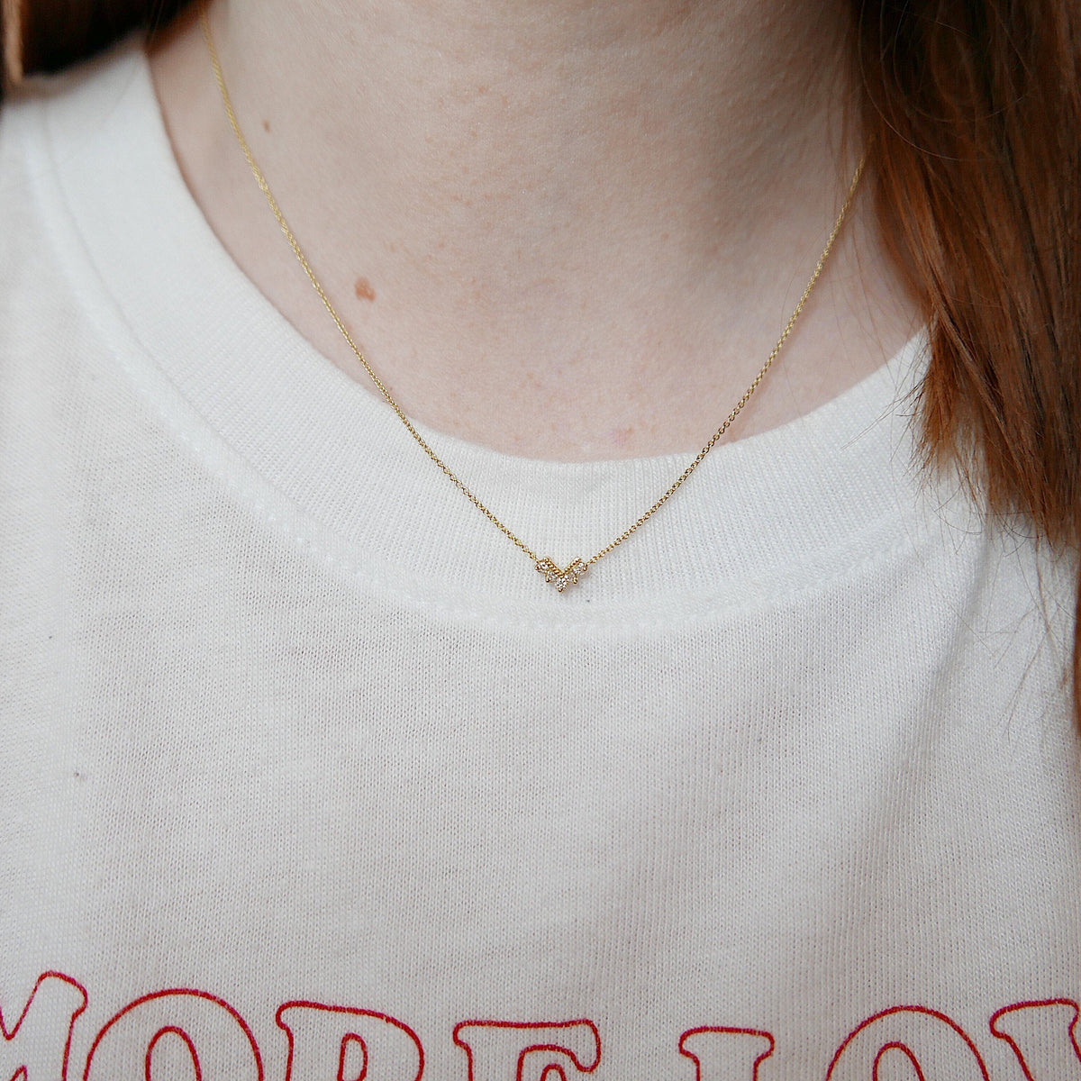 Chevron Diamond Necklace, Diamond Necklace, Chevron Necklace, 14k Gold chevron necklace