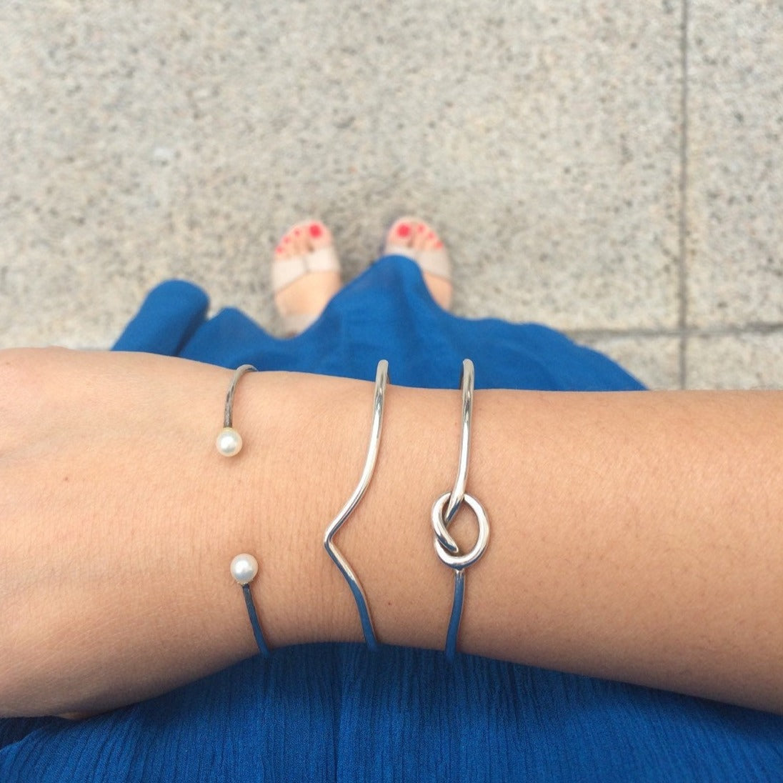 Pearl Cuff Bracelet, Open Pearl Cuff, Pearl Bracelet, Studded Pearl Bracelet, Sterling Silver Pearl Cuff Bracelet, Silver Pearl Bracelet