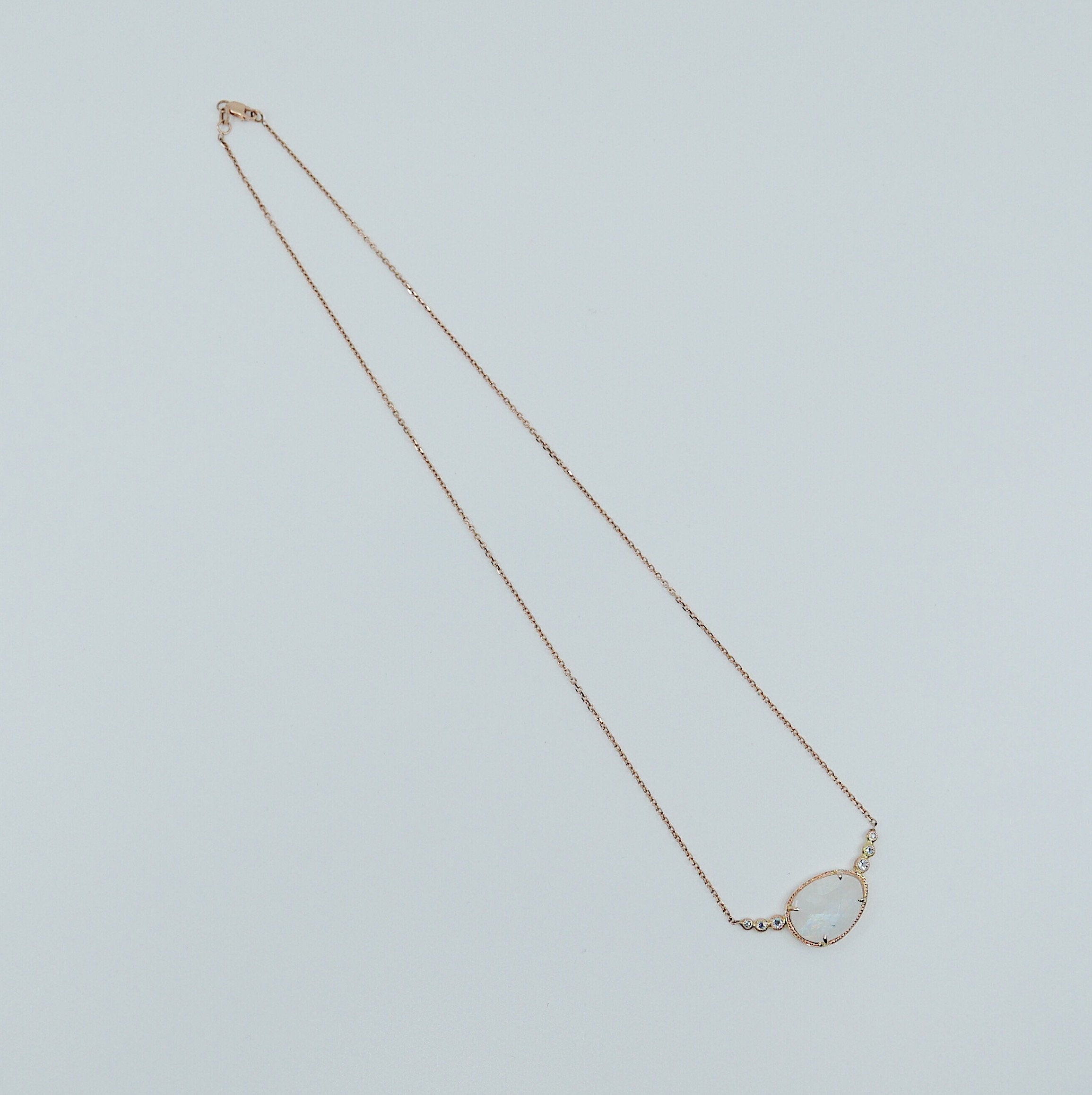 Ellipsis Moonstone and Aquamarine Necklace, One of a kind unique gold moonstone Necklace, moonstone necklace, aquamarine necklace