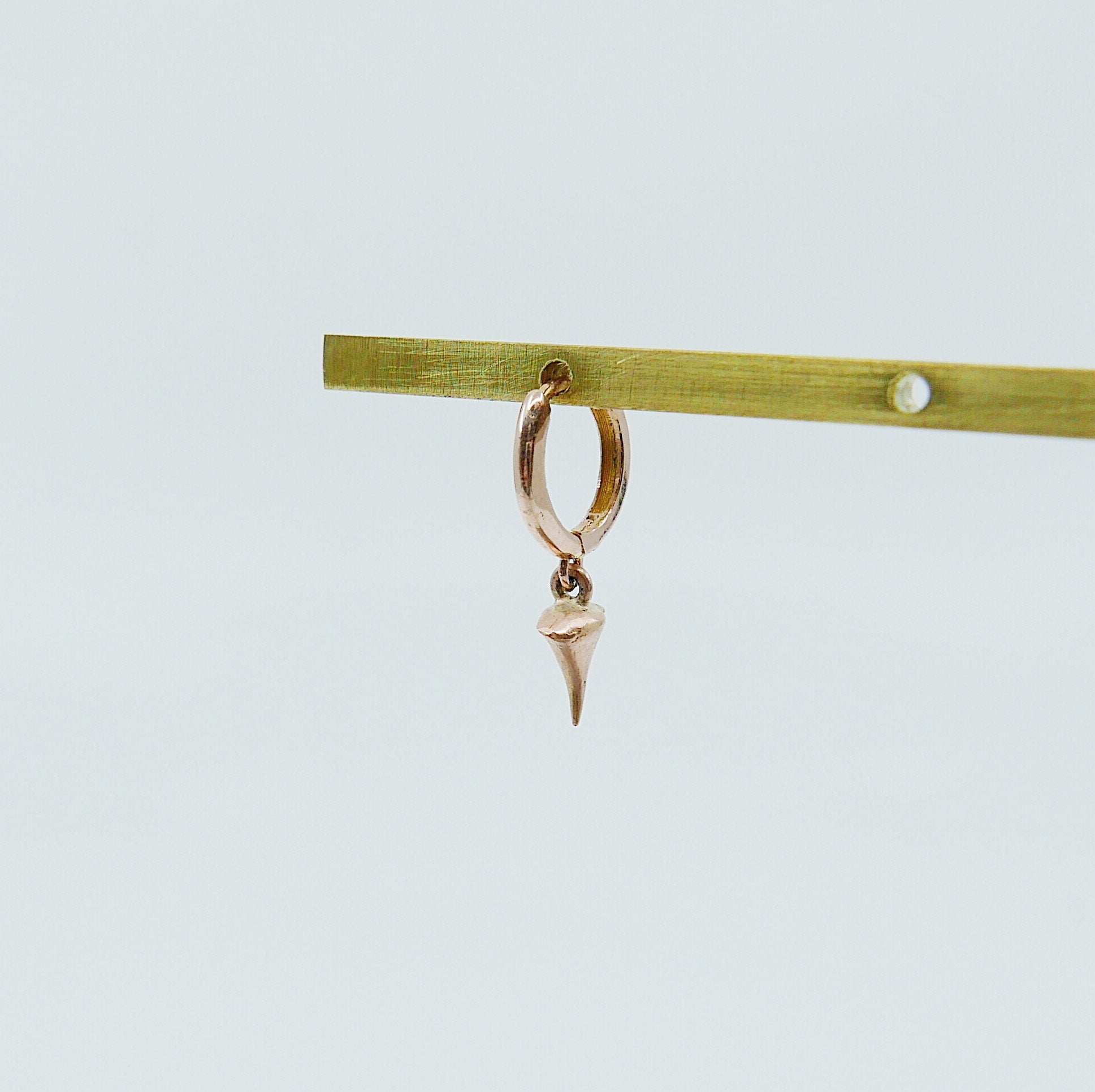 Single thorn hoop, thorn earrings, rose thorn hoop, thorn hoop, rose thorn earring, gold thorn earring, charm earring, gold thorn hoop