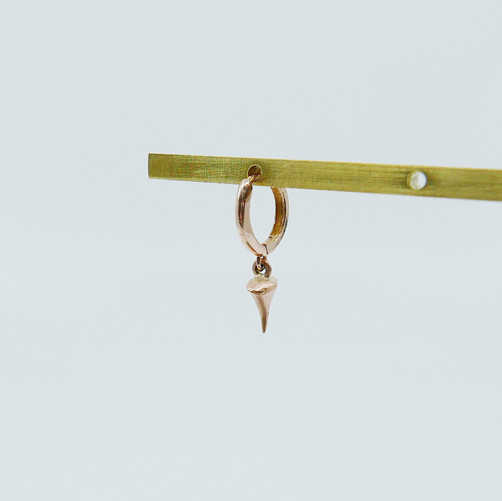 Single thorn hoop, thorn earrings, rose thorn hoop, thorn hoop, rose thorn earring, gold thorn earring, charm earring, gold thorn hoop