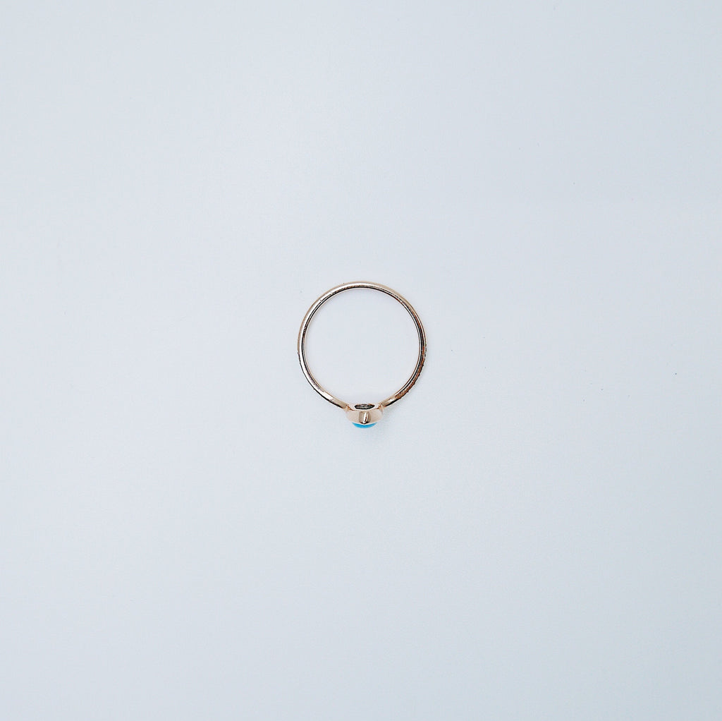 Turquoise Pave Peak Ring, Gold Diamond Turquoise ring, Turquoise stacking ring, Diamond layering band, Wedding band, wedding ring