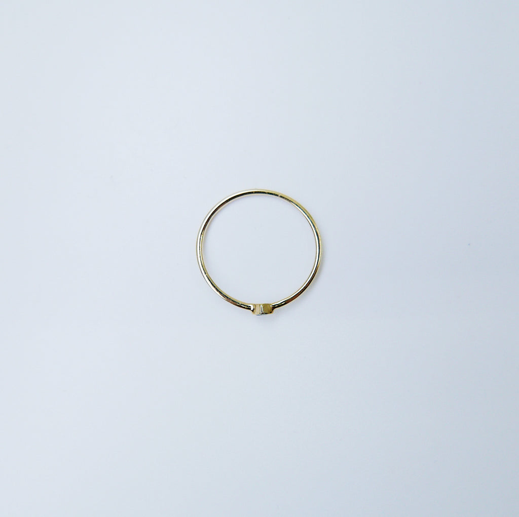 Square Solitaire (Small), diamond bezel ring, diamond stacking ring, princess diamond ring, square diamond ring, gold square diamond band