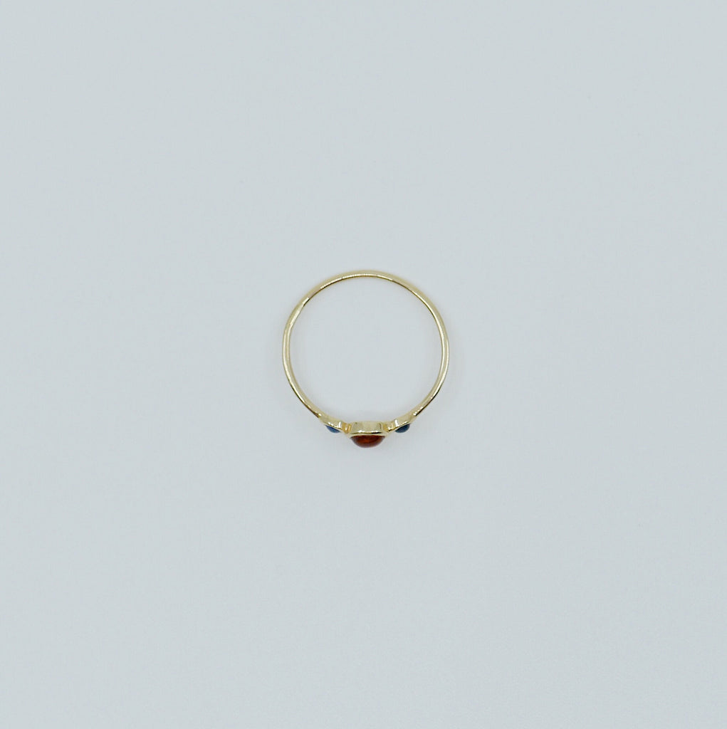 3 Stone Citrine & Sapphire Ring, three stone ring, citrine ring, sapphire ring, 14k gold citrine ring, 14k gold sapphire ring