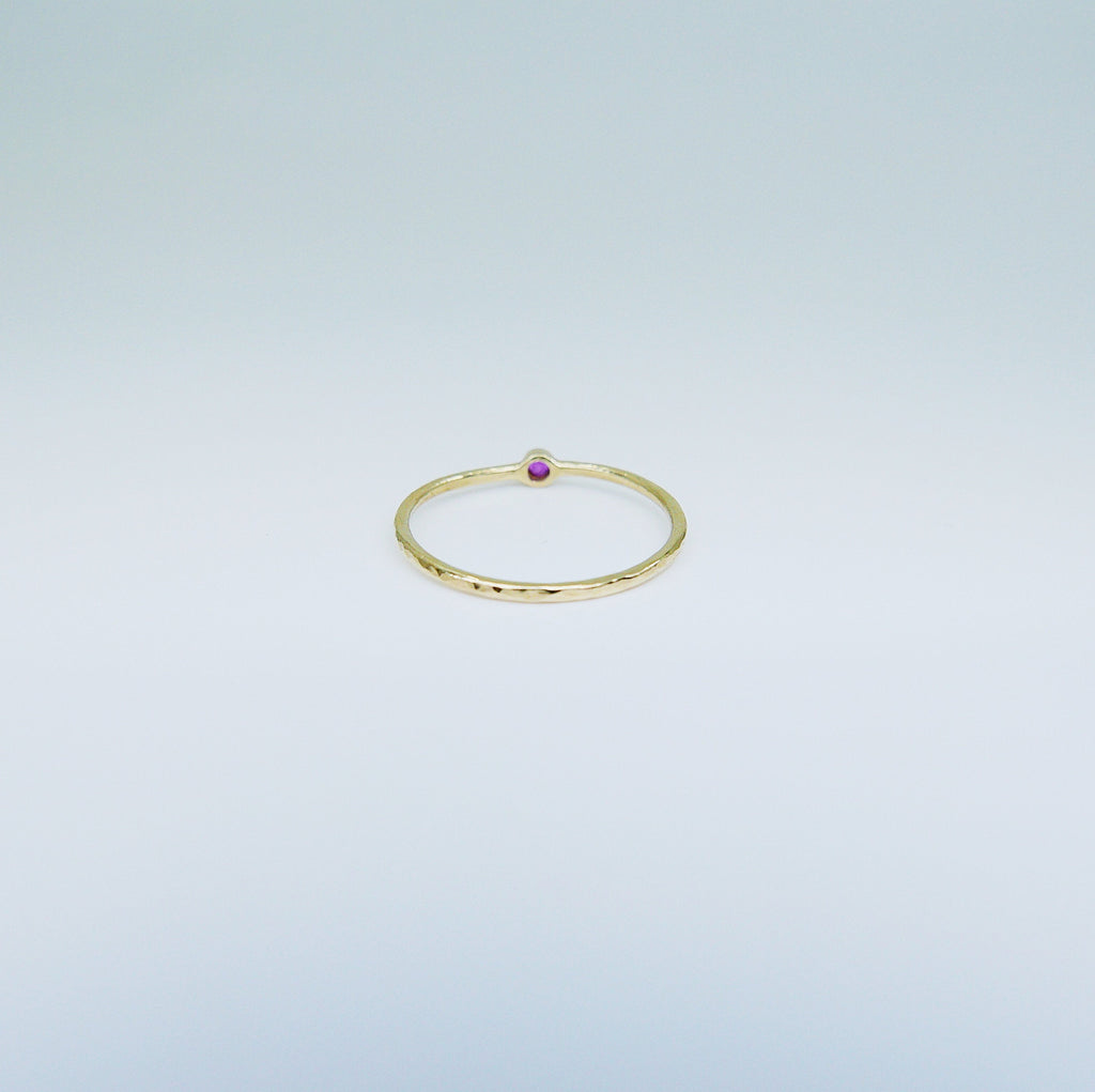 Mini Birthstone Bezel ring, birthstone solitaire ring, 14k birthstone stackable ring, small round birthstone ring, birthstone ring