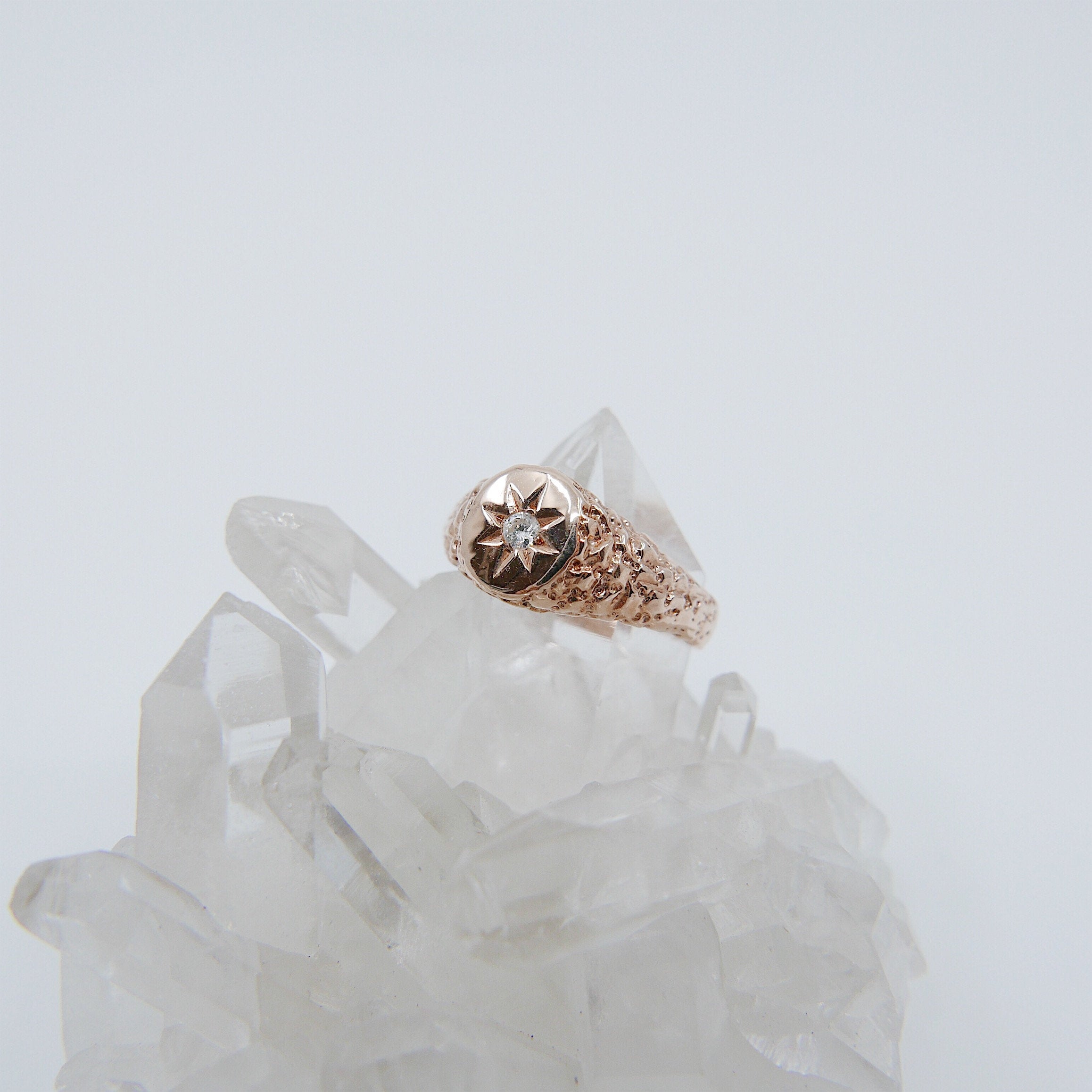 Bella Signet Ring, 14k diamond signet ring, signet ring, pinky ring, gold pinky ring, 14k gold signet ring, diamond pinky ring