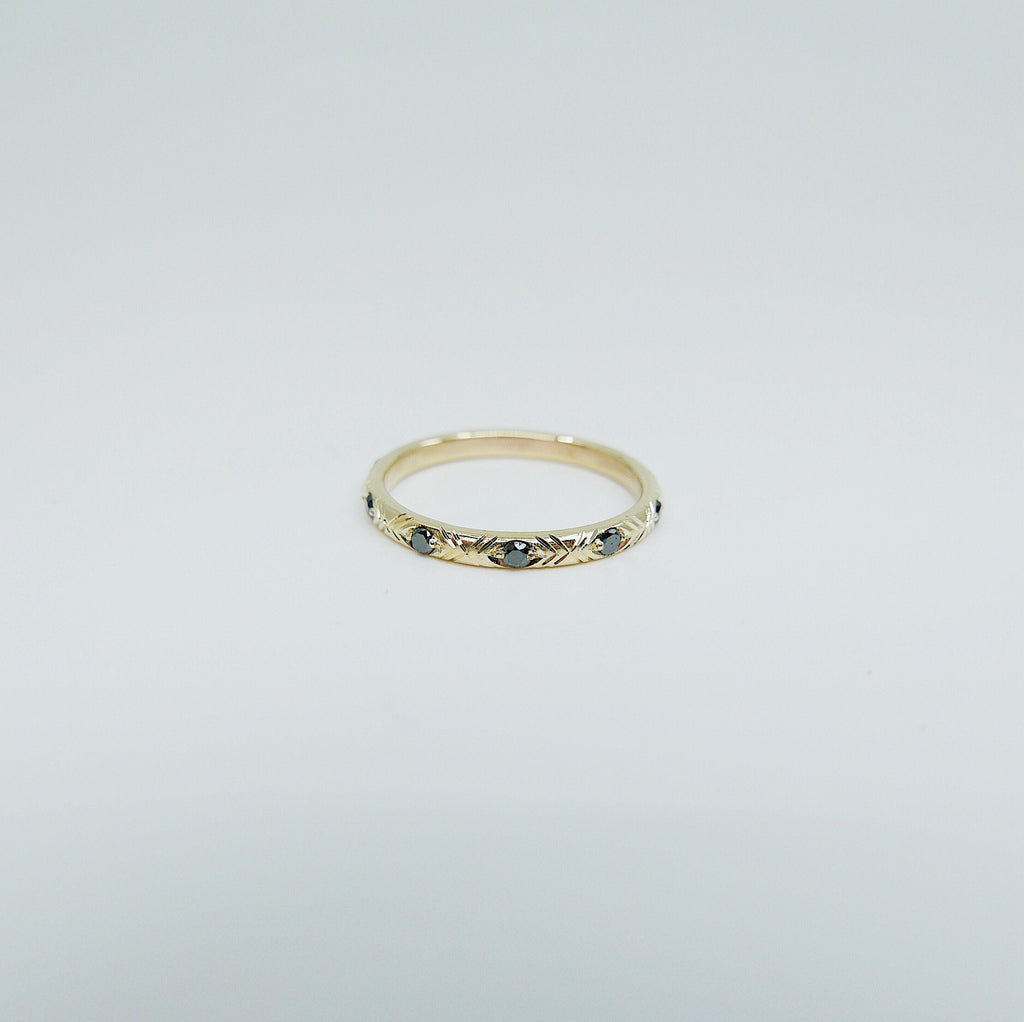 Camille Diamond Ring, Camille Black Diamond Ring, stacking band, wedding band, infinity band, gold band, diamond ring, black diamond ring
