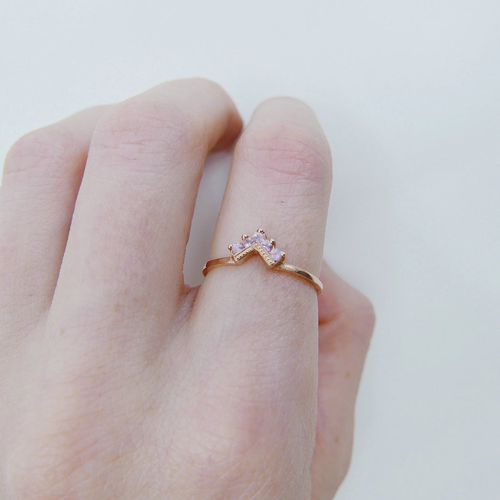 Chevron Pink Sapphire Ring, Pink Sapphire Ring, Chevron Ring, 14k Gold chevron ring, sapphire ring, pink sapphire chevron ring