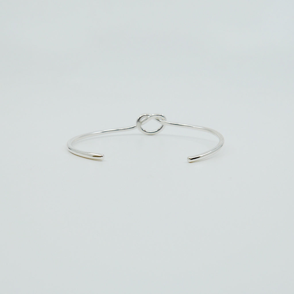 Love Knot Cuff, Knot Bracelet, Sterling Silver Forget Me Knot Cuff, knot bangle, love knot bangle