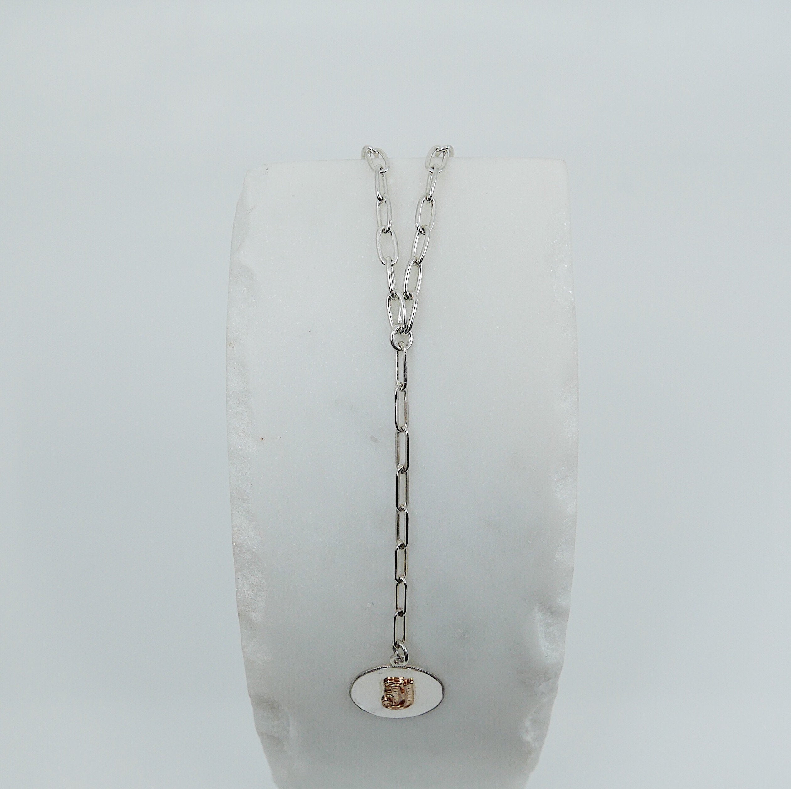 Letter Coin Chain Lariat Necklace, Coin necklace, sterling silver, personalized coin necklace, personalized necklace, lariat chain necklace