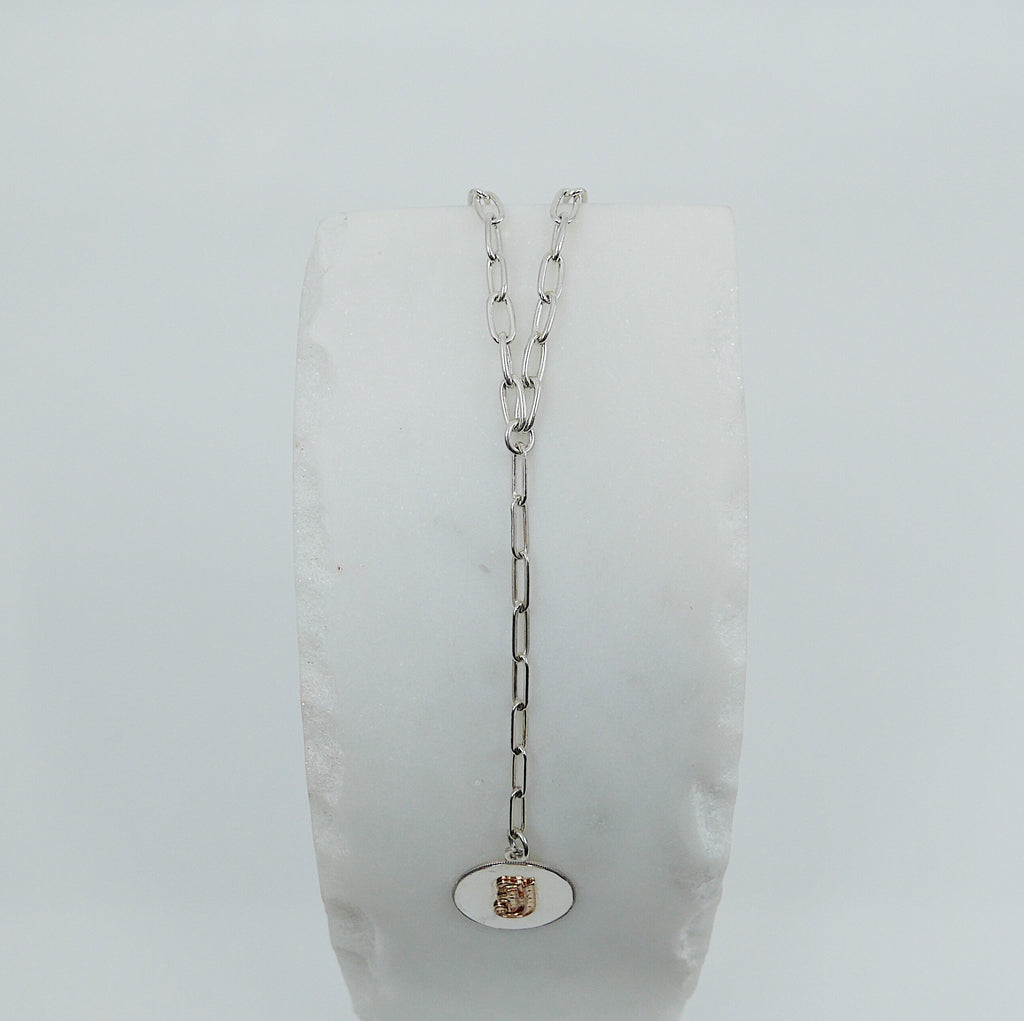 Letter Coin Chain Lariat Necklace, Coin necklace, sterling silver, personalized coin necklace, personalized necklace, lariat chain necklace
