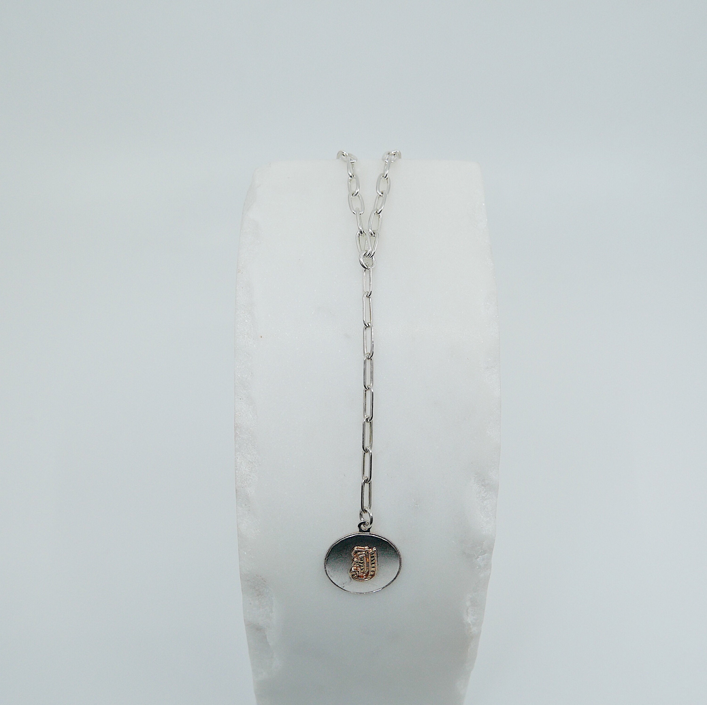 Letter Coin Chain Lariat Necklace, Coin necklace, sterling silver, personalized coin necklace, personalized necklace, lariat chain necklace