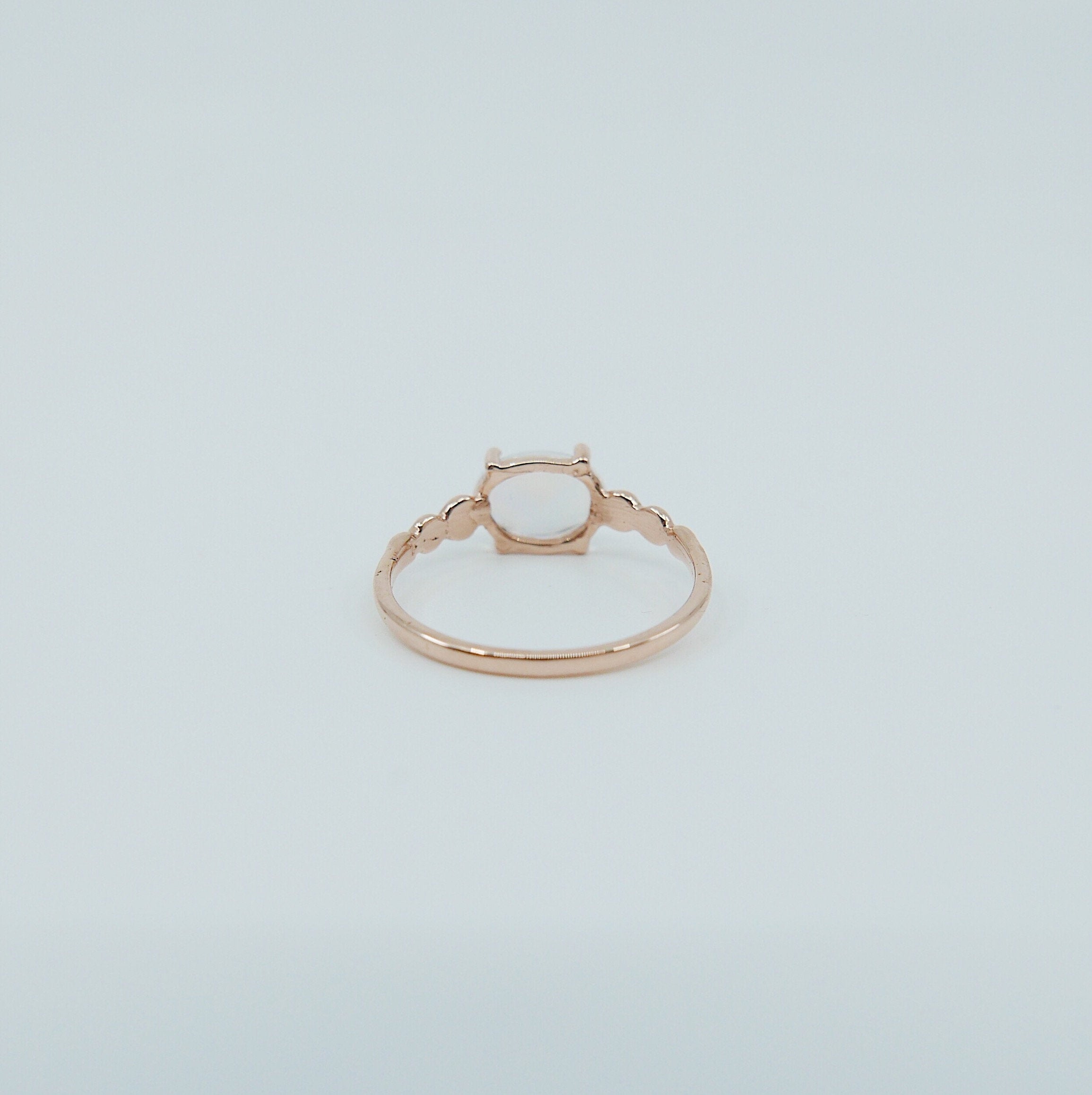 Ellipsis Oval Moonstone ring, three stone ring, Moonstone and diamond ring, 14k gold Moonstone ring